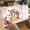 Owl Diamond Art Monthly Flip Tabletop Calendar January 2027 - December 2028 Small Desktop Calendar Planner 24 Months for Living Room Bedroom Office Desk Gift Giving