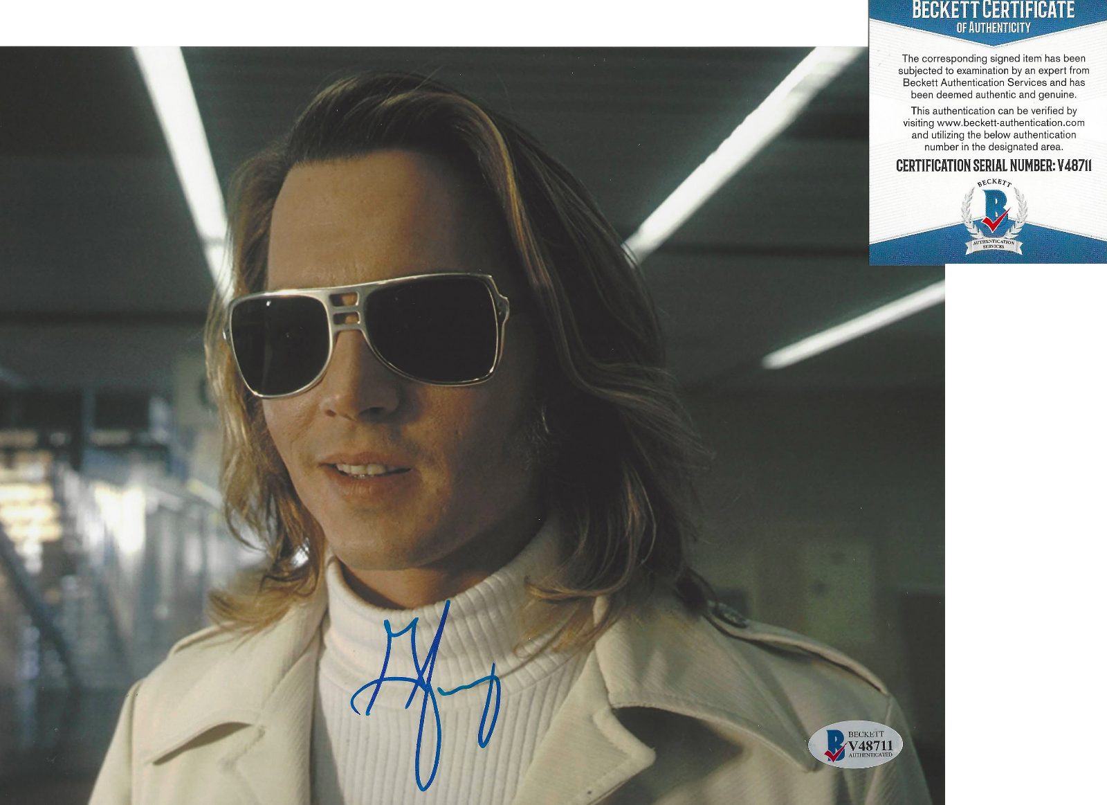 GEORGE JUNG SIGNED 'BLOW' 8x10 MOVIE Photo Poster painting PLAYED BY JOHNNY DEPP BECKETT COA BAS