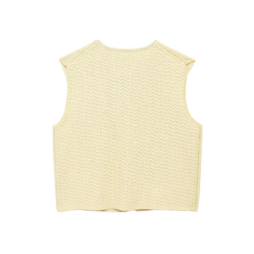 Nigikala Nigikala Autumn Women's Bow Tie With Loose V-Neck Sleeveless Knitted Vest A35188
