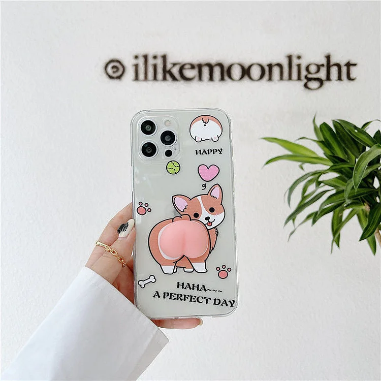 2023 Cute Corgi Pattern Lens All-inclusive Protection Case For iPhone