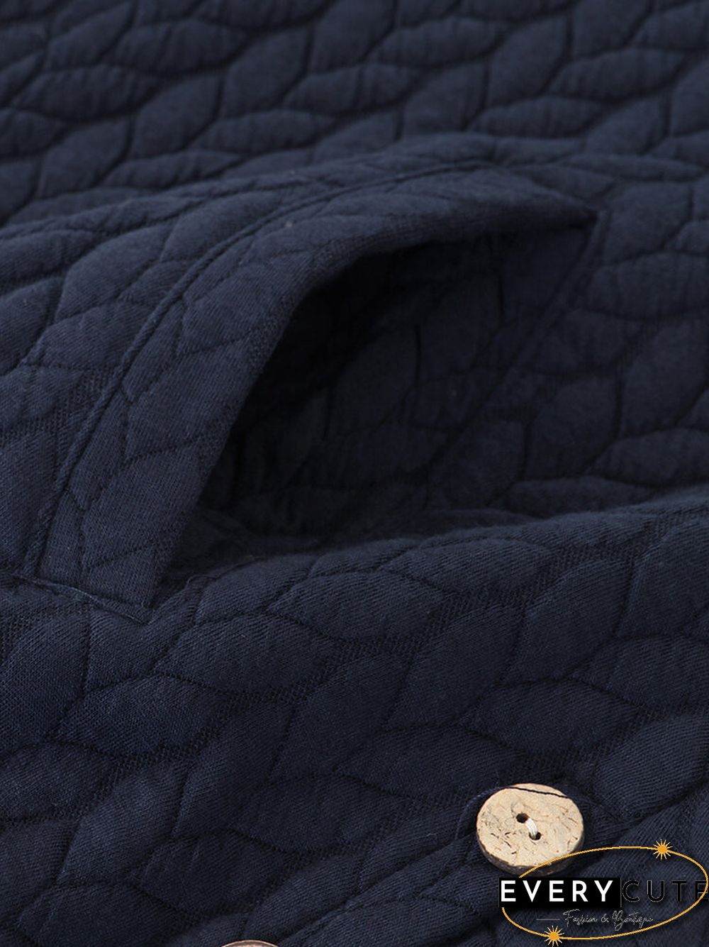 Casual Jacquard Pockets High Low Thin Loose Hooded Coat
