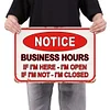 Notice Business Hours Open And Closed - Vintage Metal Signs(12*16Inch) - Warning