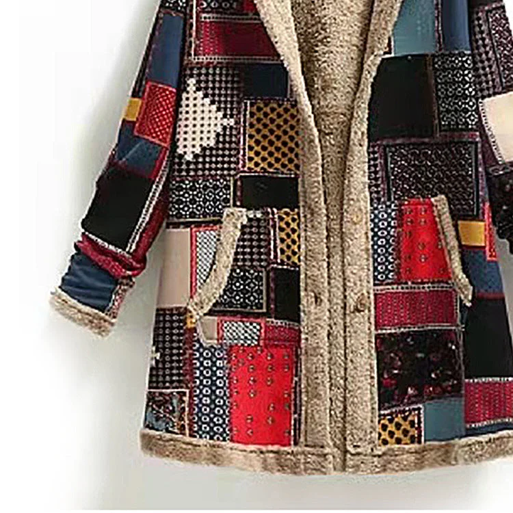 Uveng Commute Cotton Double-sided Loose Winter Red Coats