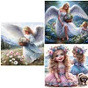 (Multistyle) Ange Fille-Perceuse Ronde Peinture Diamant-40*40CM