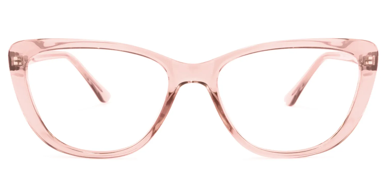 Qamar Rosa Kristall Cateye Brille Rosa