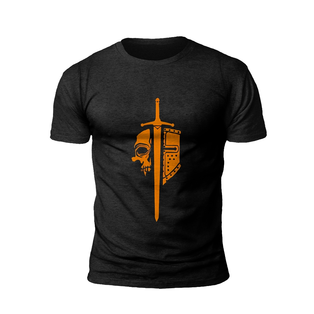 Battle Ready: Sword and Shield with Skull t-shirt