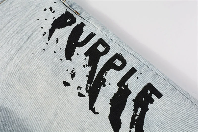 Purple Fashion Jeans 5048