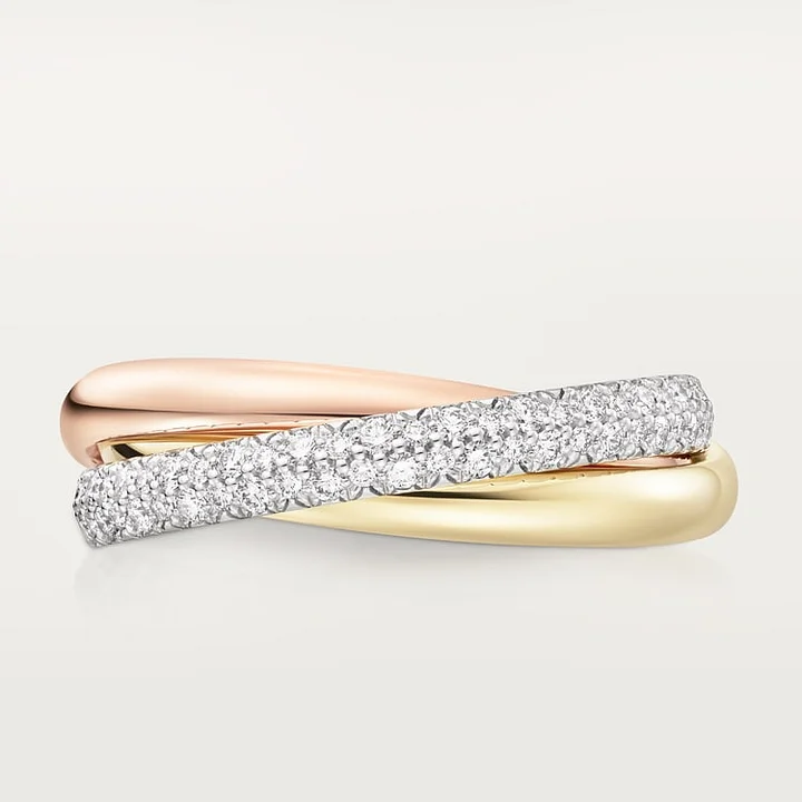 4 photos, a ring from the "Trinity" collection, small size model