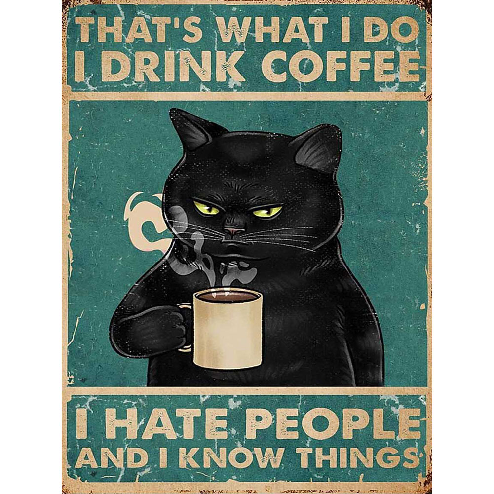 

Black Cat Poster - Round Drill Diamond Painting - 40*50CM, 501 Original