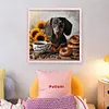 Sunflower Coffee Dachshund-11CT Stamped Cross Stitch 40*40cm/15.75*15.75in