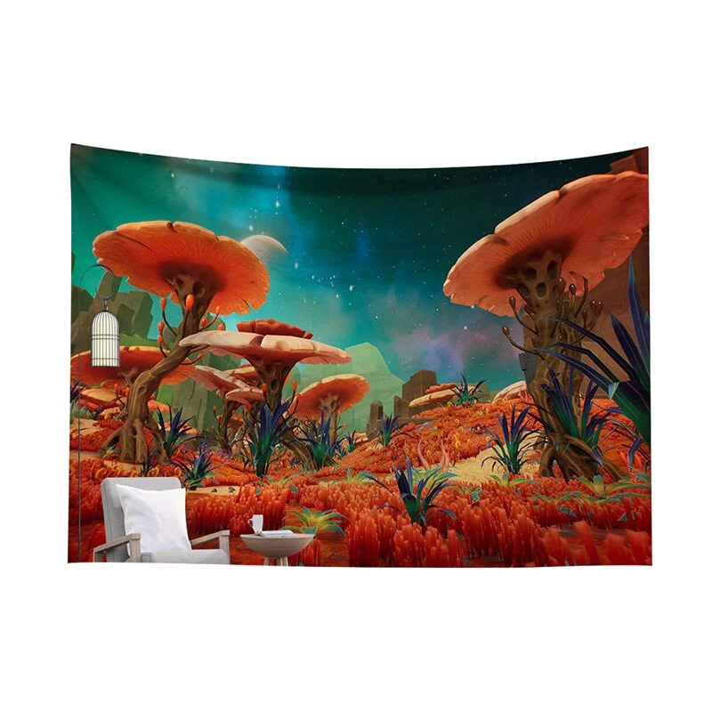 Mushroom Psychedelic Tapestry Poster Wall Hanging Room Decoration Bedroom Hippie Decor Nordic Art Wall Hanging Cloth