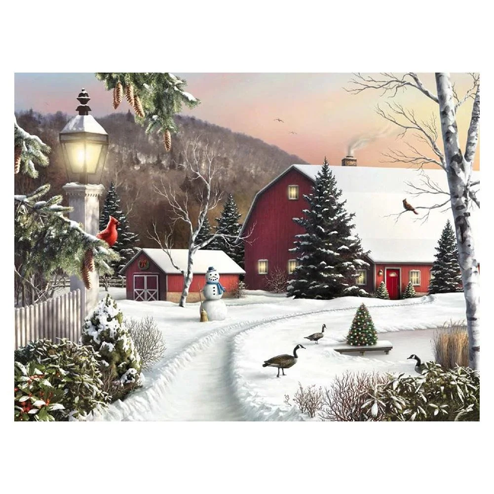 Full Round Diamond Painting - Clear Sky Snow Gift(30*40cm)
