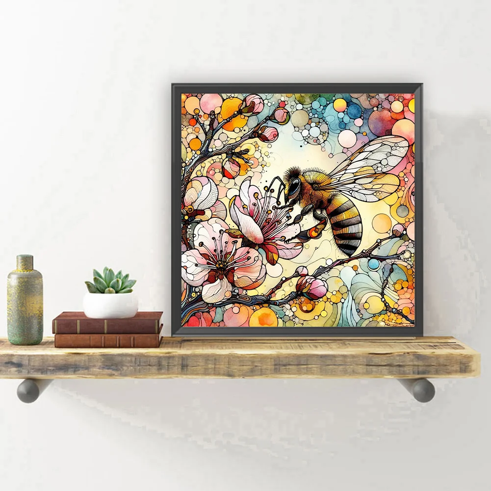 Diamond Painting - Full Round Drill - Flower Bee(Canvas|30*30cm)