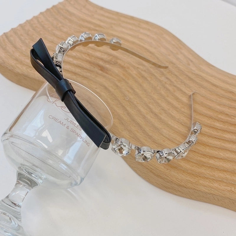 South Korea’s New Crystal Full Diamond Headband Summer Simple Hair Hole Steel Ring Thin Edge Headband