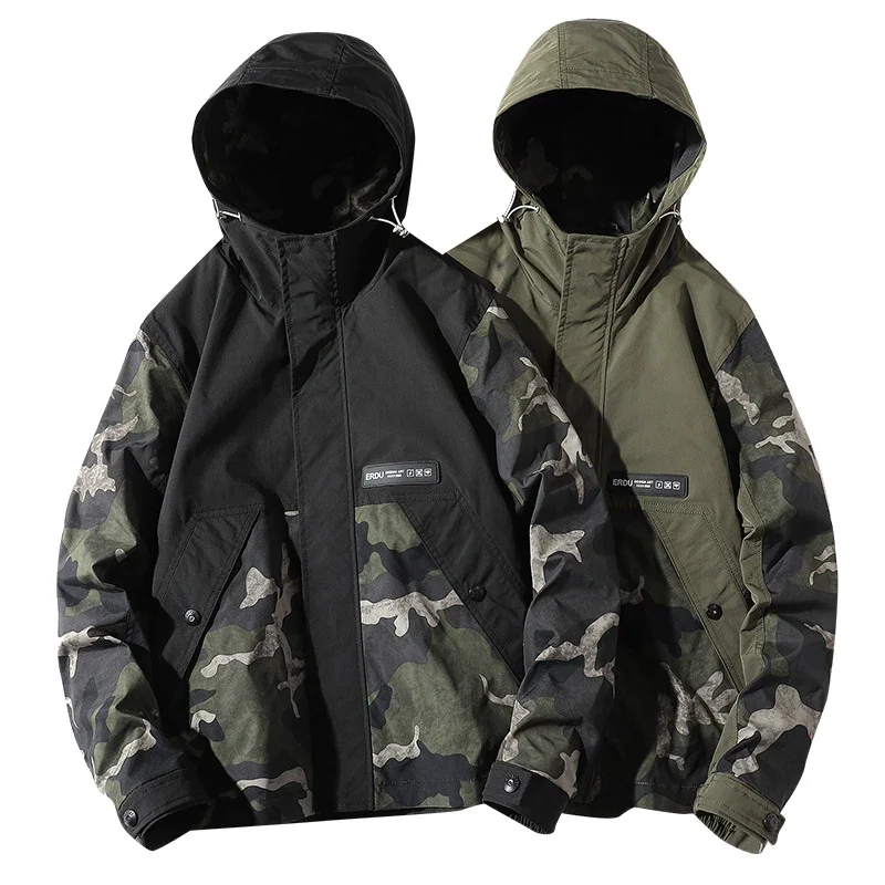 New Men's Loose Jacket Fashion Camouflage Hoodie
