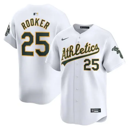 Men's Oakland Athletics #25 Brent Rooker  White Home Limited Player Jersey