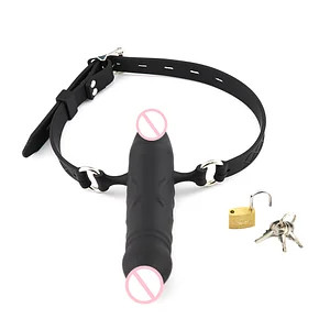 BDSM Silicone Double-Ended Dildo with Mouth Gag Alternative