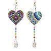 2PCS Love 5D DIY Diamond Painting Wind Chimes Suncatcher Kit Double Sided Diamond Art Kits Suncatcher with Crystal Pendant for Home Wall Window Decor Adults DIY Art Craft