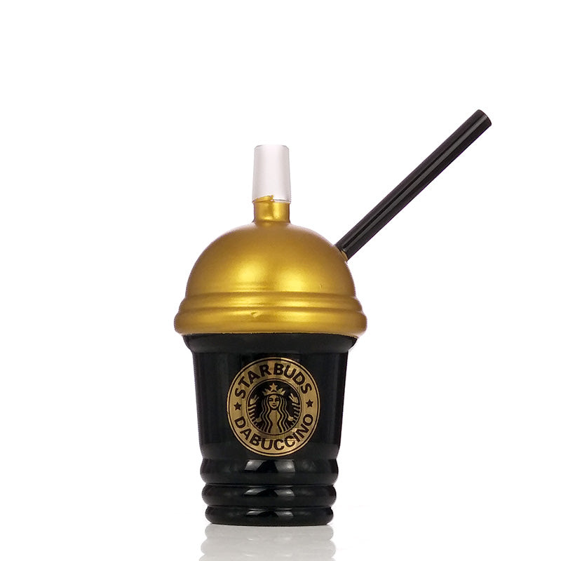 Gold with Black Color 18MM 8 InchesStarbucks Glass Water Pipe  Cup
