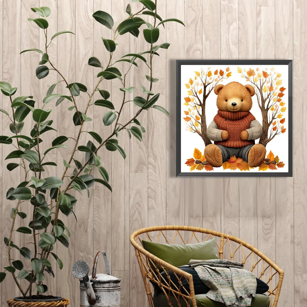 Diamond Painting - Full Round Drill - Fall Bear(Canvas|40*40cm)