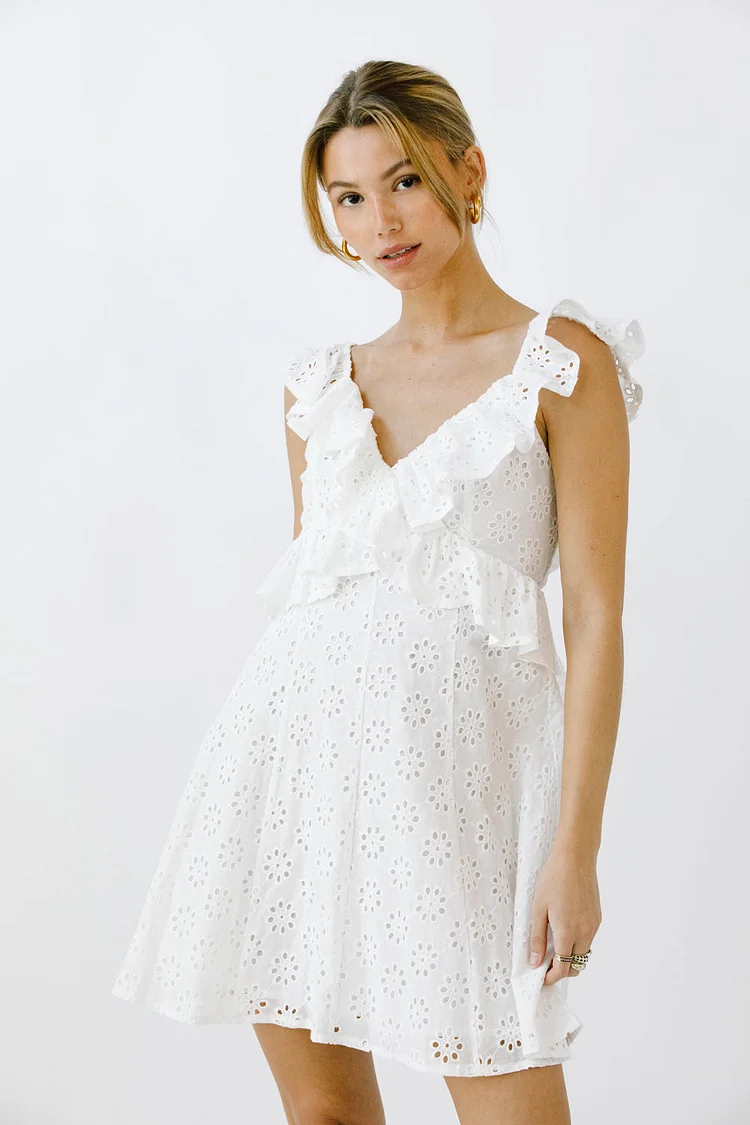 Raya Eyelet Ruffle Mini