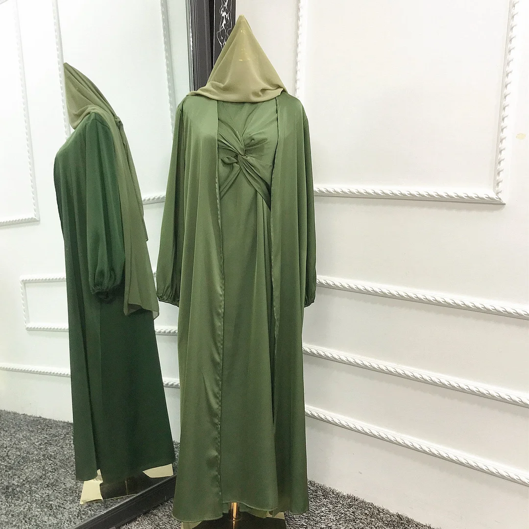 Uveng Solid Color Fresh And Sweet Two-piece Dress Cardigan Suit