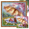 Flower Umbrella-11CT Stamped Cross Stitch 50*50cm