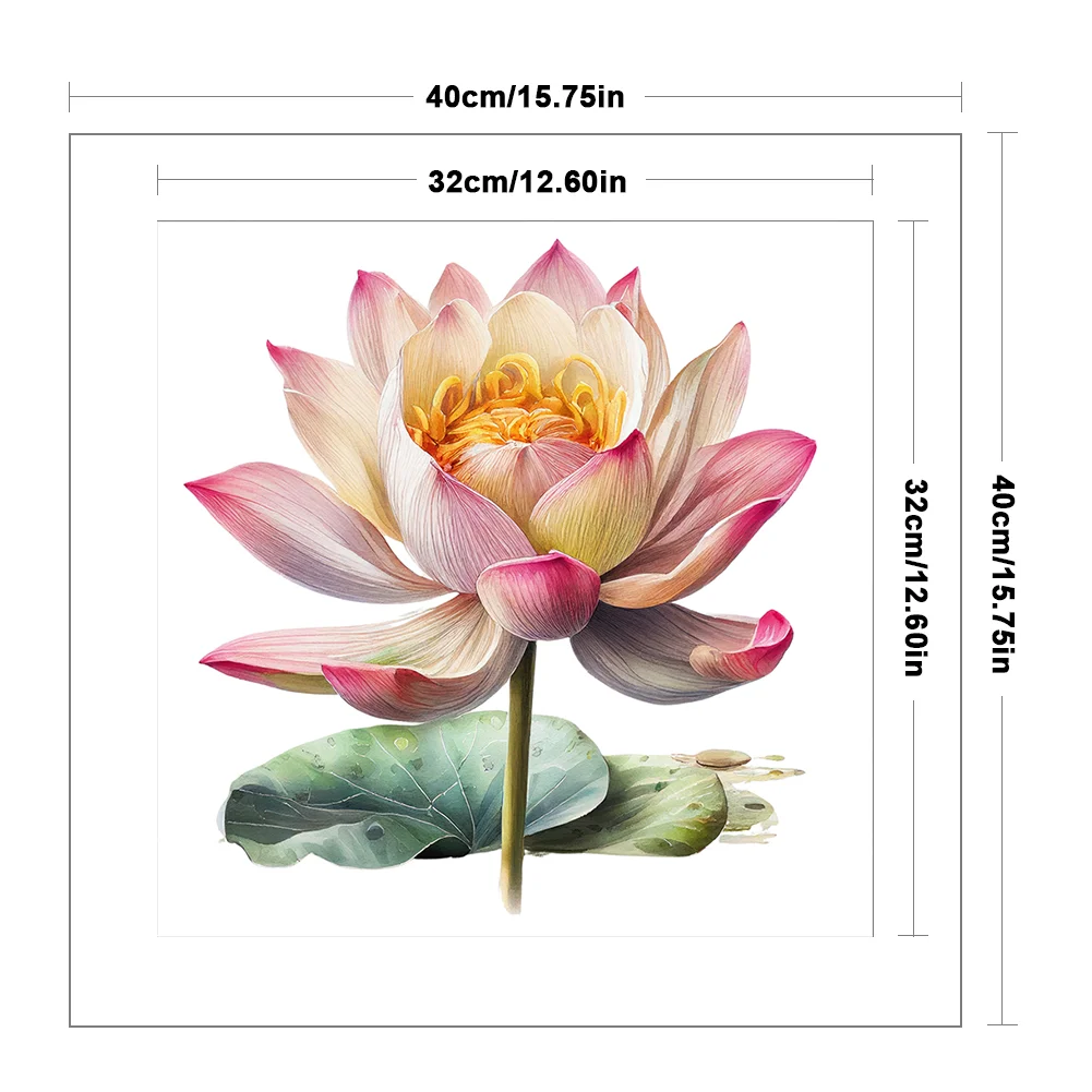 DIY Stamped Cross Stitch 11CT Full Embroidery 40*40cm - Lotus