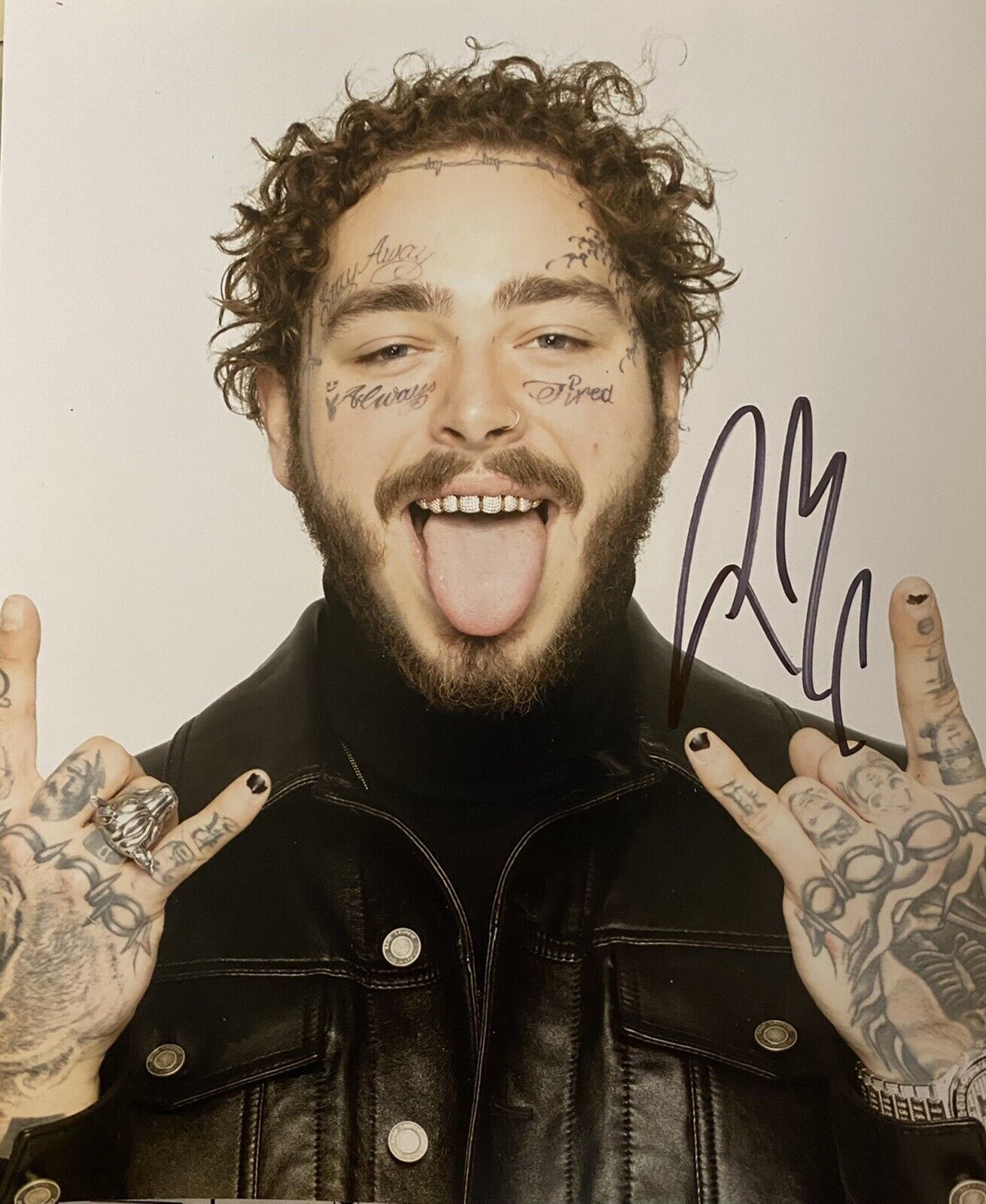 Post Malone Signed Autographed Photo Poster painting Bxw 8x10 Sexy