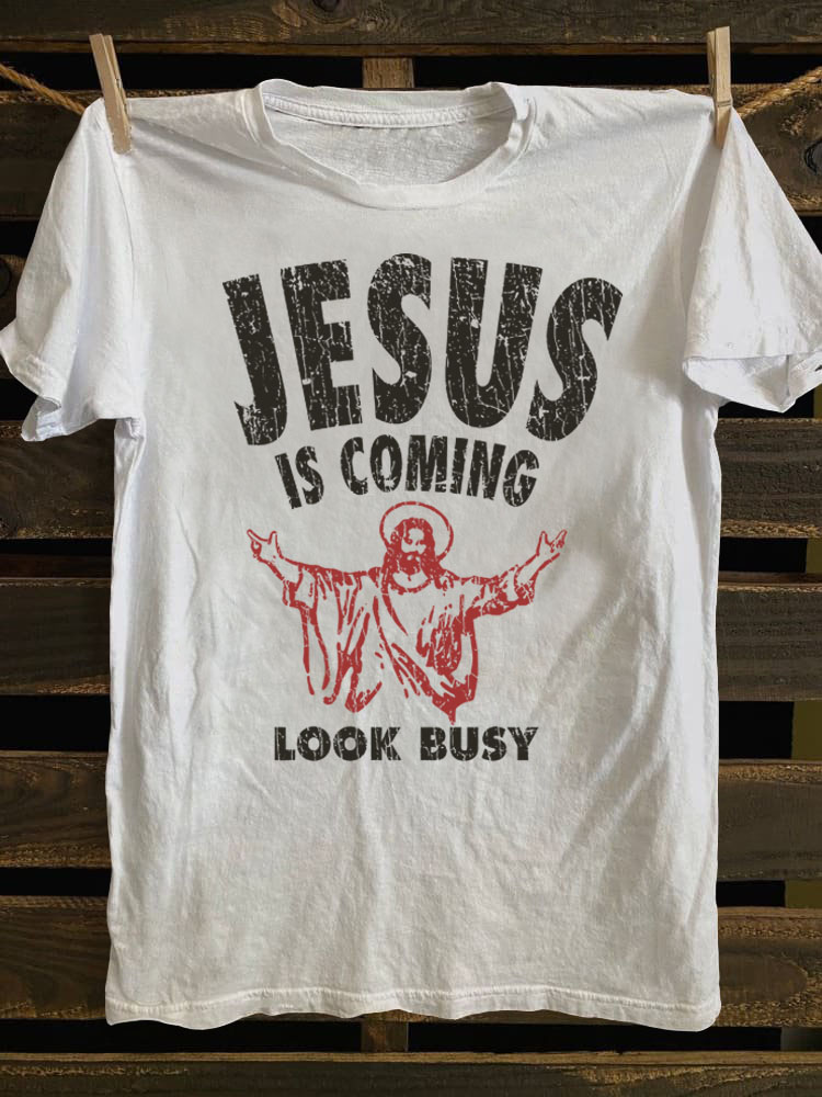 Jesus Is Coming Look Busy 1992 T-shirt