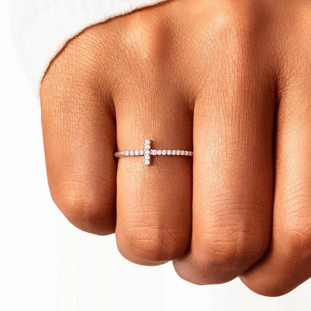 Pray Through It Christianity Cross Ring
