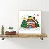 Christmas 11CT DIY Stamped Cross Stitch Kits Needlework Embroidery Kit 5.91x5.91inch Cross Stitch Art and Crafts Kits for Beginners Adults Home Decor