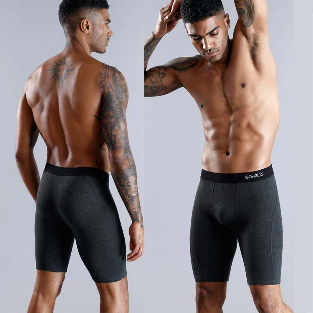 Aonga Long Men Boxer Underwear Men Underware Boxer Shorts Mens Cotton Long Leg Boxers Underpants for Brand Quality  Pouch Panties