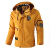 Men's Casual Jacket Parka Autumn and Winter Hooded Men's Coat Solid Color Outdoor