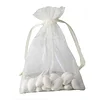 10 Pack | 5"x7" Ivory Organza Drawstring Wedding Party Favor Gift Bags