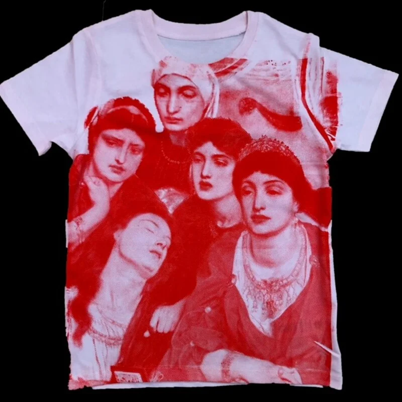 2000s Retro Women T-shirt Graphic Print Short Sleeve Sweats Tee Vintage Y2K Aesthetic Gothic Harajuku Streetwear Summer T-shirt