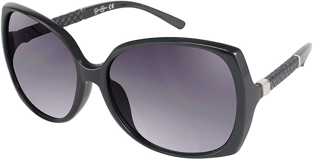 Women's Over-Sized Round Sunglasses with 100% UV Protection (Black)