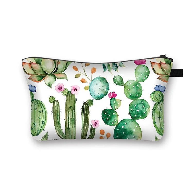 Cactus Printed Hand Hold Travel Storage Cosmetic Bag Toiletry Bag