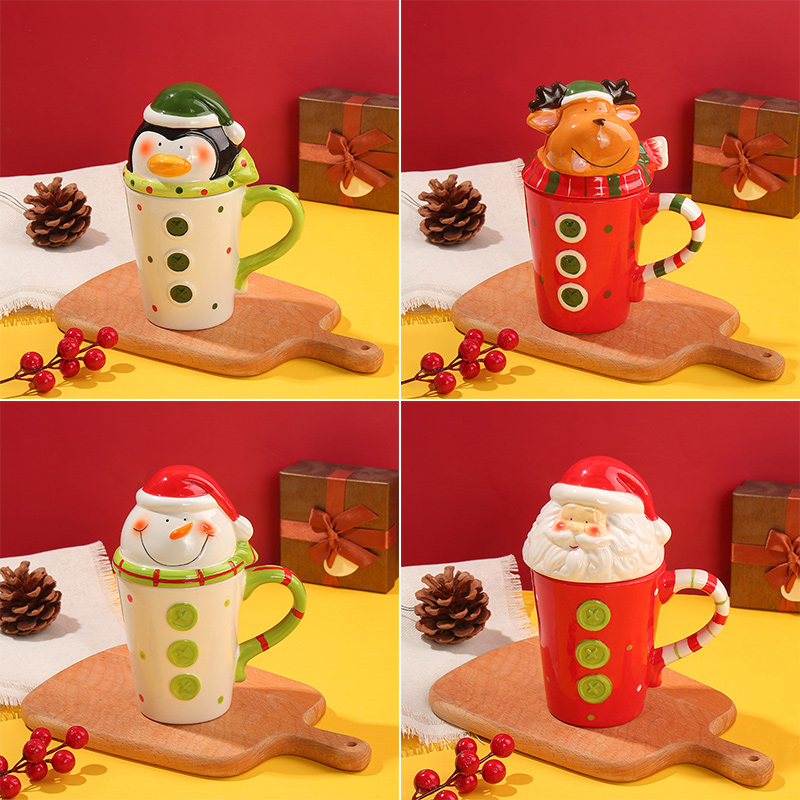 With Lid SET (Santa Claus + Snowman + Penguin + Moose)