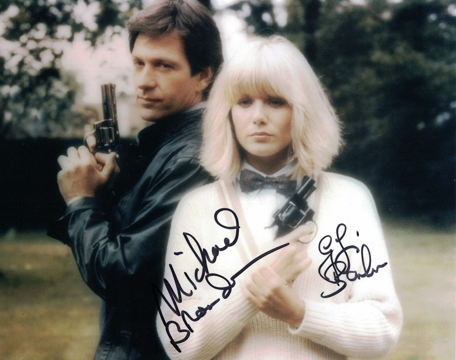 MICHAEL BRANDON & GLYNIS BARBER - Dempsey & Makepeace hand signed Photo Poster painting