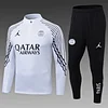 2025/2026 Psg Paris Saint-Germain Half-Pull Training Suit White Football Shirt 1:1 Thai Quality Set