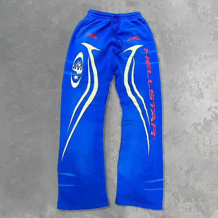 Vintage Hellstar Graphic Stylish Casual Flared Sweatpants