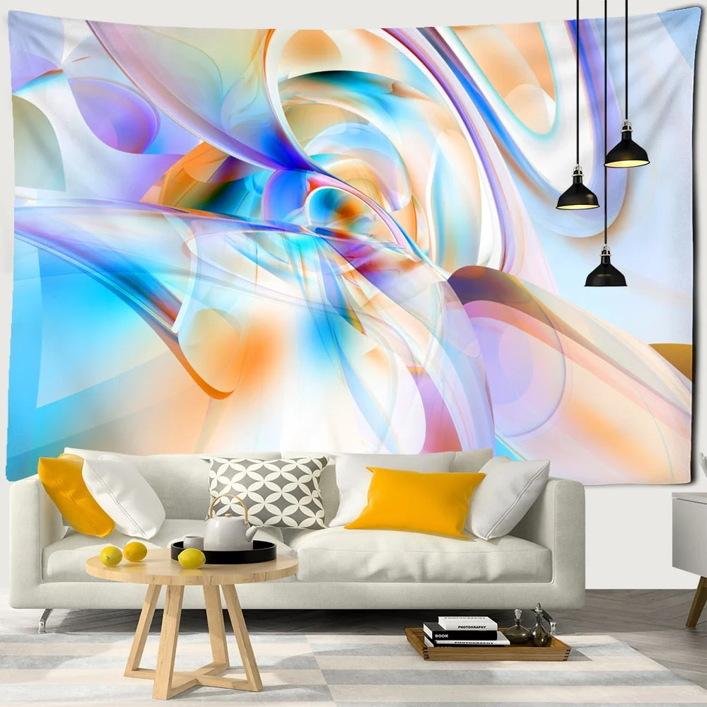 Abstract Oil Paint Wall Hanging Boheme Mandala Tapestry 3D Home Decor Living Room Background Wall Carpet Cloth Hippie Blanket
