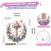 Cross Wreath Special Shaped 5D DIY Partial Drill Diamond Painting Kits for Adults Beginners Home Decor Diamonds Paintings Gem Art 11.81 X11.81inch
