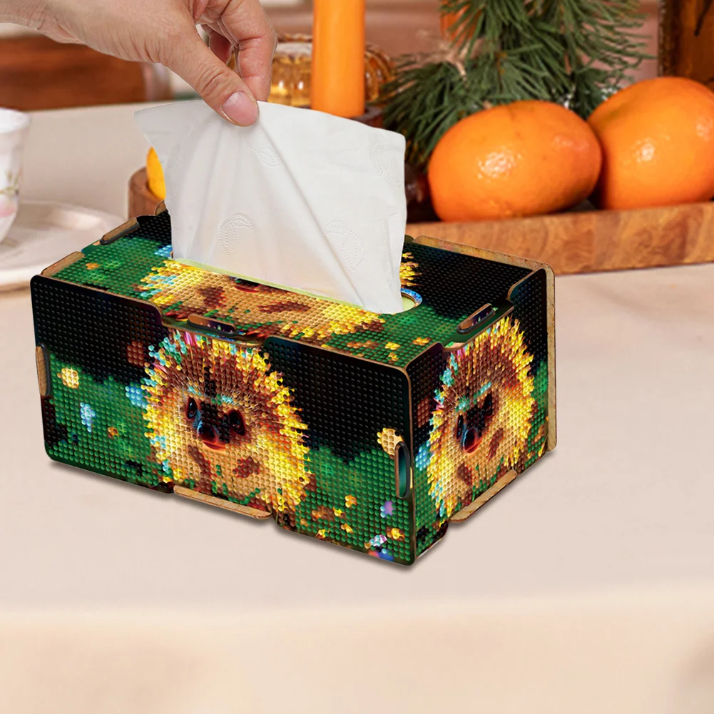 Diamond Painting Tissue Box Kits Rhinestone Craft Kit (Glowing Hedgehog)