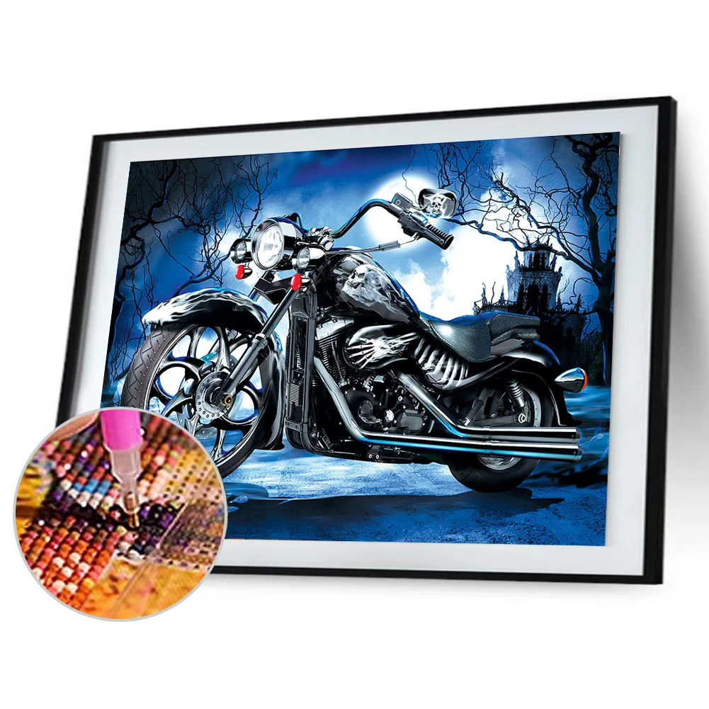 Full Round Diamond Painting 40x30cm - Motorcycle