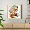 Flower Fox - 18CT Stamped Cross Stitch 25*25cm/9.84*9.84in