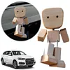 Shaking Wooden Man Figurine Handmade Car Ornaments Action Figure Creative Gifts