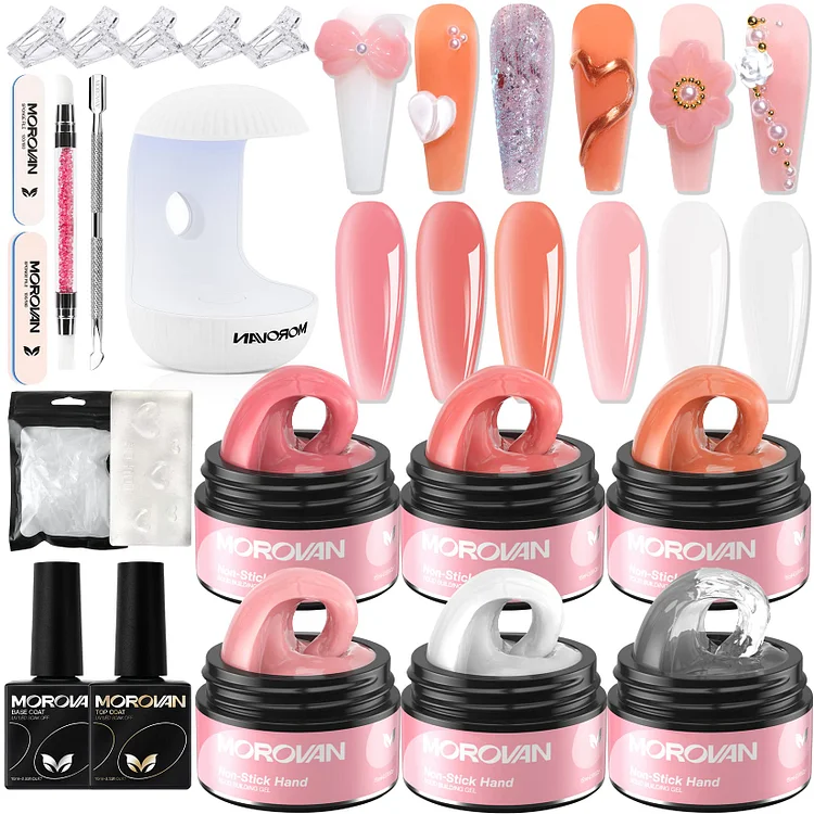 6 Nude Style Colors Solid Extension Nail Gel Starter Kit【US ONLY】