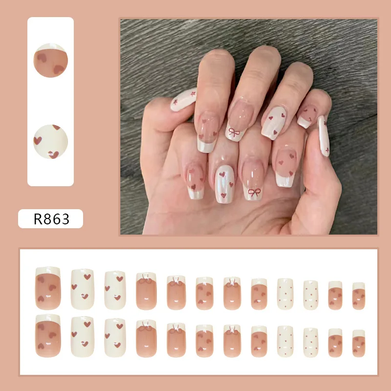 Cnneeds Pink Gradient Coffin Nails – Glossy Press On Nails for Women  